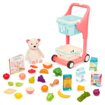 B. toys by Battat BX2054Z - Shop & Glow Caddie Musical Garni avec Aliments en Jouet, Ours en Peluche et Livre (en anglais) - Dès 2 ans