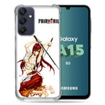 Cokitec Coque Renforcée pour Samsung Galaxy A15 4G / 5G Manga Fairy Tail Erza