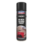 Sealey Black Gloss Paint 500ml Pack of 6 SCS025