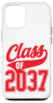 Coque pour iPhone 13 Class of 2037 Grow With Me Graduate Athletic Style Rouge