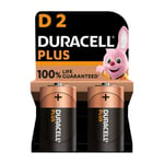 Duracell Plus D Batteries LR20/MN1300 Pack of 2 - Brand New, Free P&P 