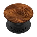 Élégant motif grain de bois marron riche PopSockets PopGrip Interchangeable