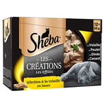 Sheba Les Créations pour chat adulte – Les Effilés – Sélection à la volaille en sauce – Nourriture humide pour chats – Sachets fraîcheur 48 x 85g