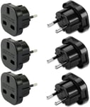 ?3 PACK?UK To EU European Travel Adapter, EUROPE Power Plug C for Egypt Turkey -