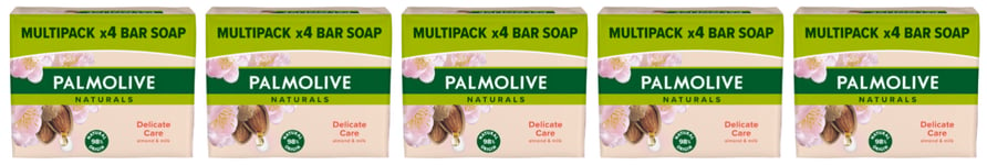 20 Bars of Palmolive Naturals Delicate Care Almond & Milk Bar Soap 90g