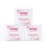 Wild - Cherry Blossom Refill Trio Pack - Natural Refillable Deodorant - Vegan & Eco-Friendly - Aluminium Free - Long Lasting Protection - 100% Natural Ingredients - 3 Pack of 40g Refills