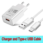 Câble Usb Type-C Quick Charge 3.0 Pour Recharge Rapide,Adaptateur De Téléphone Samsung,Prise Ue,Compatible Avec Motorola Moto G8,G9,G7 Power Plus Play - Type Type-C Cable Charger