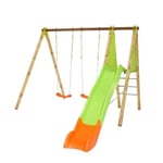 Balançoire en bois et poutre métal 2,30 m Techwood TERROBA - 4 enfants