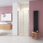 AICA porte de douche battante 80x197cm en niche verre transparent