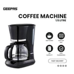 Geepas 1.5L Filter Coffee Machine, 12 Cups Anti-Drip Instant Coffee Maker 800W