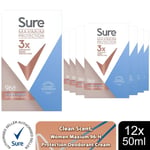 Sure Women Maximum Protection Clean Scent Anti-Perspirant, 12 Pack, 45ml