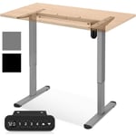 Swanew - Bureau réglable en hauteur, électrique, cadre de table, table à colonne élévatrice télescopique, peut supporter jusqu'à 80 kg, gris -a