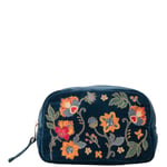 Elizabeth Scarlett Botanical Garden Ink Blue Velvet Makeup Bag