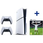 Pack PS5 Standard Console PS5 (Modèle Slim) + Manette DualSense Blanche + EA FC25