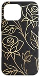 Coque pour iPhone 16 Pro Max Rose florale botanique, style minimaliste