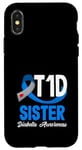 Coque pour iPhone X/XS Sensibilisation au diabète de type 1 T1D Sister