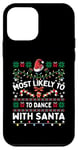 Coque pour iPhone 12 mini Plus susceptible de danser avec le Père Noël, famille assortie