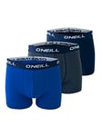 O'Neill Men's Boxer Shorts Plain Pack of 3 Briefs, Navy/Cobalt (4847), S