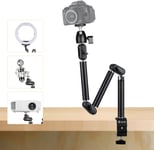 Support de Bureau pour Appareil Photo sur trépied Bras articulé Flexible à 360 ° avec vis 3/8 "" et vis 3/8 "" à 1/4 "" pour appareils Photo Reflex numériques Projecteur Anneau Lumineux (M)