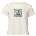 Pokémon Pokédex Bulbasaur #0001 Women's Cropped T-Shirt - Cream - XL