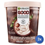 3x Garnier Good Hair Dye Cap. 6.0 Brown Mocha Without Ammonia