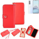 Wallet Mobile phone cover Vivo Y70 Phone protective Case red