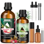 COPOWER Rosemary Oil for Hair Growth 50ml Castor Oil 100ml Hair Growth Oil 10...