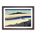 Big Box Art Hokusai Japanese Oriental Musashi Province Framed Wall Art Picture Print Ready to Hang, Walnut A2 (62 x 45 cm)