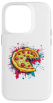 Coque pour iPhone 14 Pro Tranche de pizza colorée Explosion Art Fun