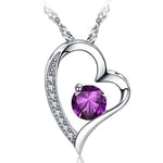 Love Heart Necklace 14k White Gold Plated Forever Love Heart Pendant Necklace Cu