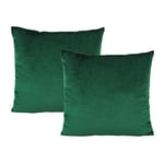 VAKADO Vert Foncé Housse de Coussin en Velours Super Doux Carré Taie d’Oreiller Décoration pour Chambre Salon Canapé Lit Chaise Voiture Ensemble de 2 45x45cm