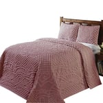 Better Trends 100% Cotton Tufted Unique Luxury Machine Washable Tumble Dry, Pink, Twin Bedspread Set