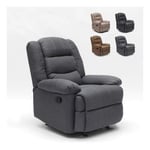 Fauteuil relax inclinable avec repose-pieds en tissu Sofia Couleur: Gris