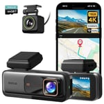 BOTSLAB 4K Dashcam Voiture Avant Arrière GPS, WiFi Caméra Voiture avec Carte SD 64GB,Camera Voiture Grand Angle 170°,Vision Nocturne,WDR,G-Capteur,Mode Stationnement 24H,Enregistrement en Boucle