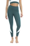 Shambhala Barcelona Prani Legging/Maille de Sport en Polyester recyclé, pour Femme, Vert et écru, Taille S