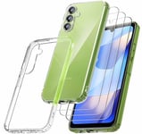 RKINC Coque pour Samsung Galaxy A16 5G, avec 3 Films de Verre Trempé Armor, ne jaunissant jamais Norme Militaire, résistante aux Chocs et aux Rayures Coque de Protection Transparent