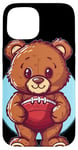 Coque pour iPhone 15 Joli costume d'ours en peluche de football