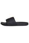 adidas Adilette Comfort Slides, Core Black/Core Black/Crew Orange, 7 UK