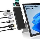 Station D'Accueil Surface Pro 9 Avec Hdmi 4K, Usb-C Thunderbolt 4 (Vidéo 8K@30Hz+40G Data+100W Pd), Rj45 100M, 2 Usb 3.0, Fente Pour Carte Sd/Tf, Audio 3.5Mm, Triple Affichage Pour[VID060188]