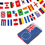 jijAcraft Flags of the World Bunting, 25M/82ft International Flag Bunting, 14x21CM World Flags Bunting with 100 Different National Flags for Garden, Bar, Restaurant and Party Decoration