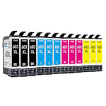 akaca 603XL Cartouches d'encre Compatibles avec Epson 603 603XL (3X Noir, 3X Cyan, 3X Magenta, 3X Jaune), pour Expression Home XP-2100 XP-3100 XP-4100 XP-4150, Workforce WF-2830 WF-2835 WF-2840