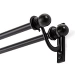 Kenney Double Support Tringle à Rideau de fenêtre, Noir, 28 to 48-inch