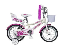 Umit Cible de vélo 14" pour Fille Unisexe Blanc/Rose