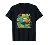 Cottagecore Frog Reading Cute Retro Bookish Booktok Fantasy T-Shirt