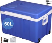 WOLTU Glacière Électrique Mini Réfrigérateur 50L isotherme chaud/froid, 12V et 230V pour voiture et camping, Bleu