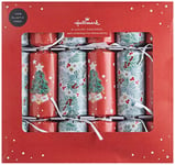 Hallmark Luxury Christmas Crackers, 2 Tree and Foliage Designs, Pack of 6 in 2 Designs, Festive Red, White & Green