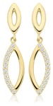 James Moore TH ES210S 9ct Yellow Gold And CZ Drop Earrings Jewellery