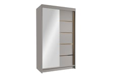 Narbonne Garderobe med Speil 100x200 cm - Beige Garderober & garderobesystem