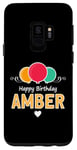 Coque pour Galaxy S9 Amber Joyeux anniversaire slogan