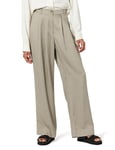 The Drop Women's Amalia Relaxed Pleated Trousers, Vintage Khaki, XX-Small